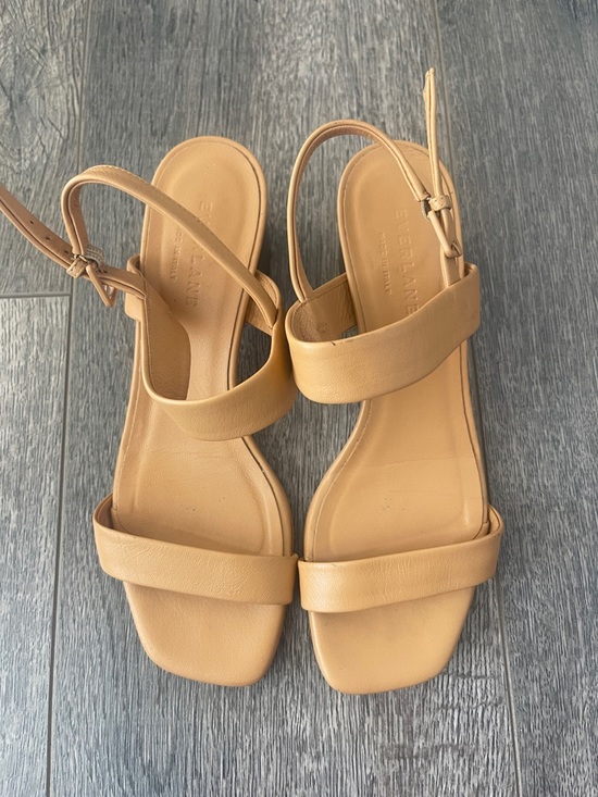 Everlane Shoes - Everlane Tan Leather Double-Strap Slingback Heels - Women